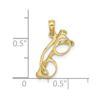 10K Yellow Gold 3-D Moveable Sunglasses Charm