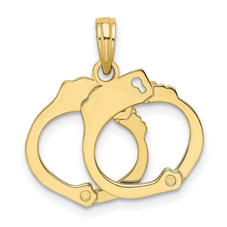10k Yellow Gold Moveable Handcuffs Pendant