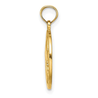 10K Yellow Gold Fleur de Lis on Oval Disc Charm