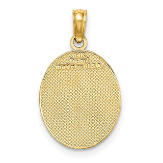 10K Yellow Gold Fleur de Lis on Oval Disc Charm