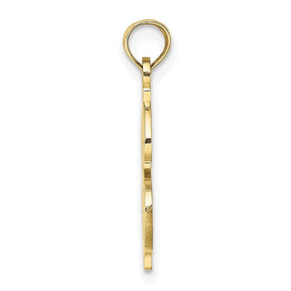 10k Yellow Gold Textured Dollar Sign Pendant
