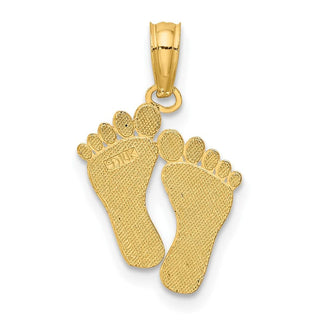 10K Yellow Gold Double Feet Hang Ten Style Charm