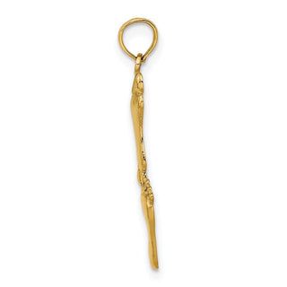 10K Yellow Gold Polished Double Vertical Feet Charm