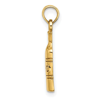 10K Yellow Gold Wine Bottle Charm
