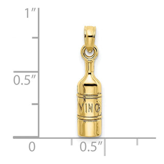 10K Yellow Gold Wine Bottle Charm