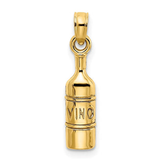 10K Yellow Gold Wine Bottle Charm