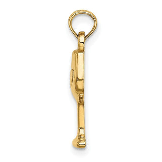 10K Yellow Gold Wine Glass Charm