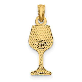 10K Yellow Gold Wine Glass Charm
