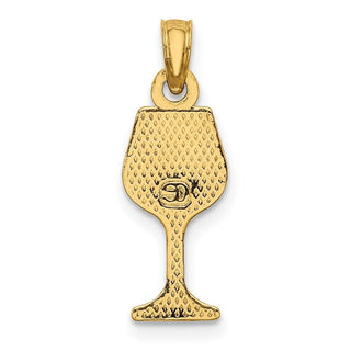 10K Yellow Gold Wine Glass Charm