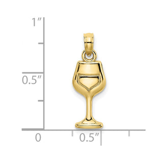 10K Yellow Gold Wine Glass Charm
