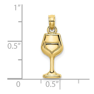 10K Yellow Gold Wine Glass Charm