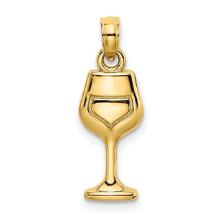 10K Yellow Gold Wine Glass Charm