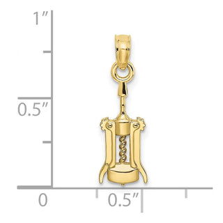 10K Yellow Gold Wine Opener Charm