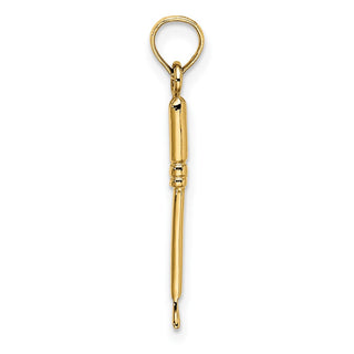 10K Yellow Gold 3-D Weeding Garden Tool Charm