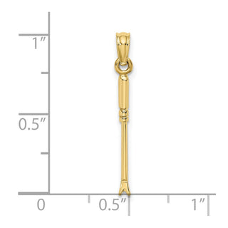 10K Yellow Gold 3-D Weeding Garden Tool Charm