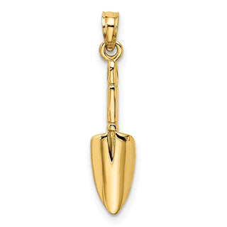 10K Yellow Gold 3-D Trowel Garden Tool Charm