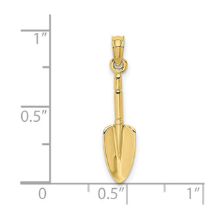 10K Yellow Gold 3-D Trowel Garden Tool Charm