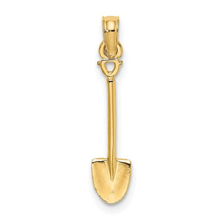 10K Yellow Gold 3-D Polished Shovel Garden Tool Charm