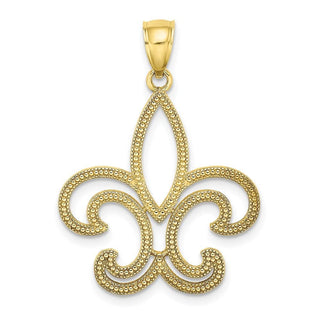 10k Yellow Gold Fleur De Lis Pendant 10k7337