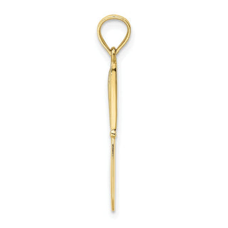 10k Yellow Gold 3-D and Polished Table Knife Pendant