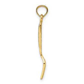 10K Yellow Gold 3-D and Polished Table Fork Charm