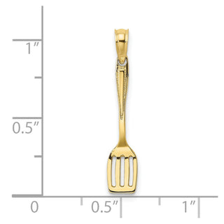 10K Yellow Gold 3-D Polished Spatula Charm