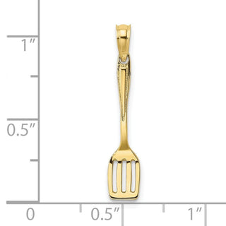 10K Yellow Gold 3-D Polished Spatula Charm