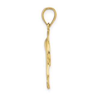 10k Yellow Gold Polished Dolphin Jumping Pendant