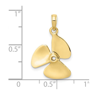 10K Yellow Gold 3-D Polished Three Blade Propeller Charm