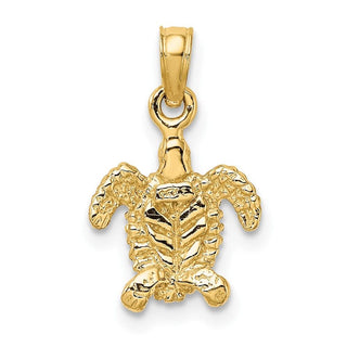 10K Yellow Gold 3-D Mini Sea Turtle Charm