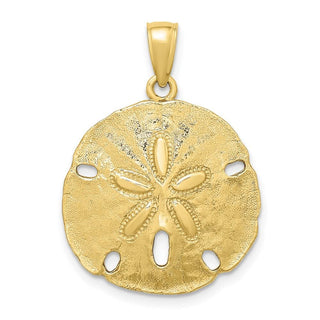 10k Yellow Gold Polished Sand Dollar Pendant