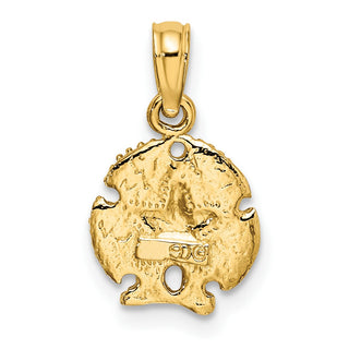10K Yellow Gold Sand Dollar W/Star Pendant