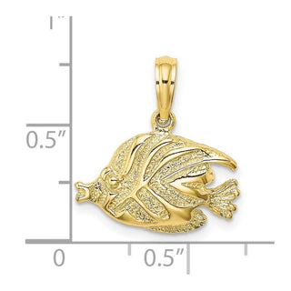 10K Yellow Gold Polished Engraved Fish Charm 10K7686