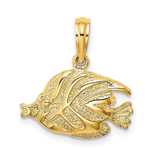 10K Yellow Gold Polished Engraved Fish Charm 10K7686