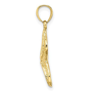 10k Yellow Gold Textured Starfish Pendant 10k7689