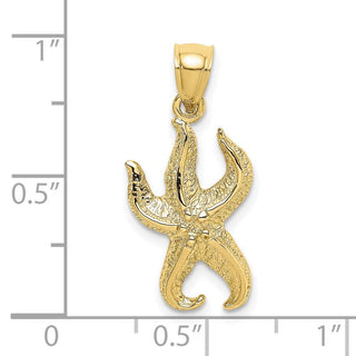 10k Yellow Gold Textured Starfish Pendant 10k7689