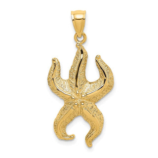 10K Yellow Gold Textured Starfish Charm