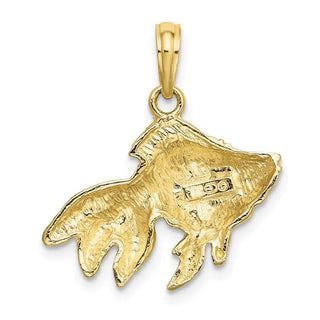 10k Yellow Gold Textured Angel Fish Pendant