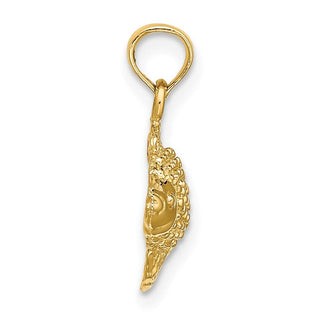 10K Yellow Gold 2-D Textured Gold Fish Charm
