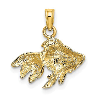 10K Yellow Gold 2-D Textured Gold Fish Charm