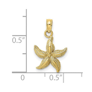 10k Yellow Gold Textured Starfish Pendant 10k7701