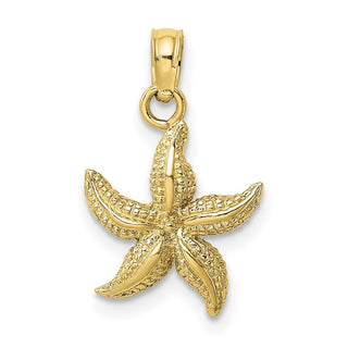 10k Yellow Gold Textured Starfish Pendant 10k7701