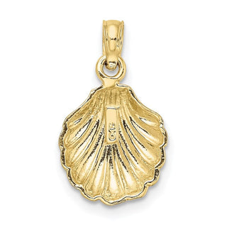 10k Yellow Gold 2-D Polished Scallop Shell Pendant