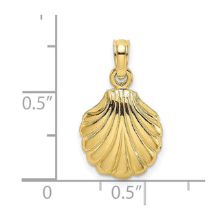 10k Yellow Gold 2-D Polished Scallop Shell Pendant
