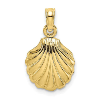 10k Yellow Gold 2-D Polished Scallop Shell Pendant