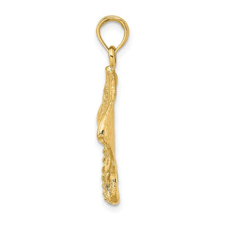 10K Yellow Gold Stingray W/ Polished Edge Charm