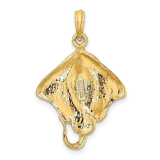 10K Yellow Gold Stingray W/ Polished Edge Charm