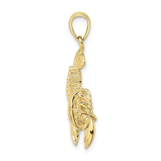 10k Yellow Gold Moveable Lobster Pendant