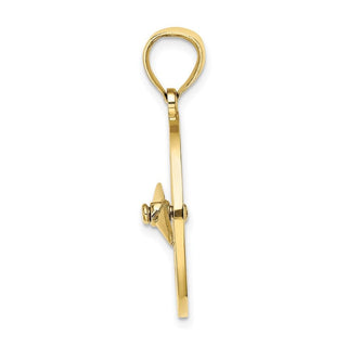 10k Yellow Gold Nautical Compass w/Moveable Needle Pendant