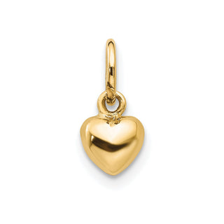 10K Yellow Gold Polished 3-D Heart Charm 10K793